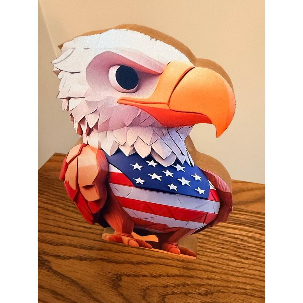 Patriotic Eagle decoration features a red, white, and blue design. - Picture 2 of 6